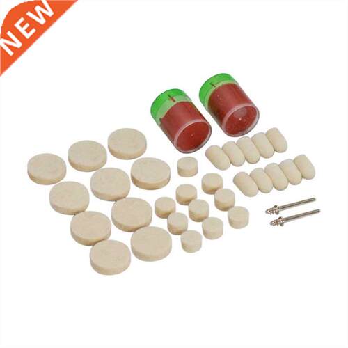 34Pcs/Set 1/8inch Soft Felt Polishing Buffing Burr Wheel Kit
