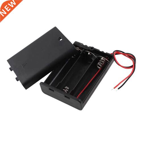 On/Off Switch 3 x 1.5V AA Cell Case Lead Black w Cap