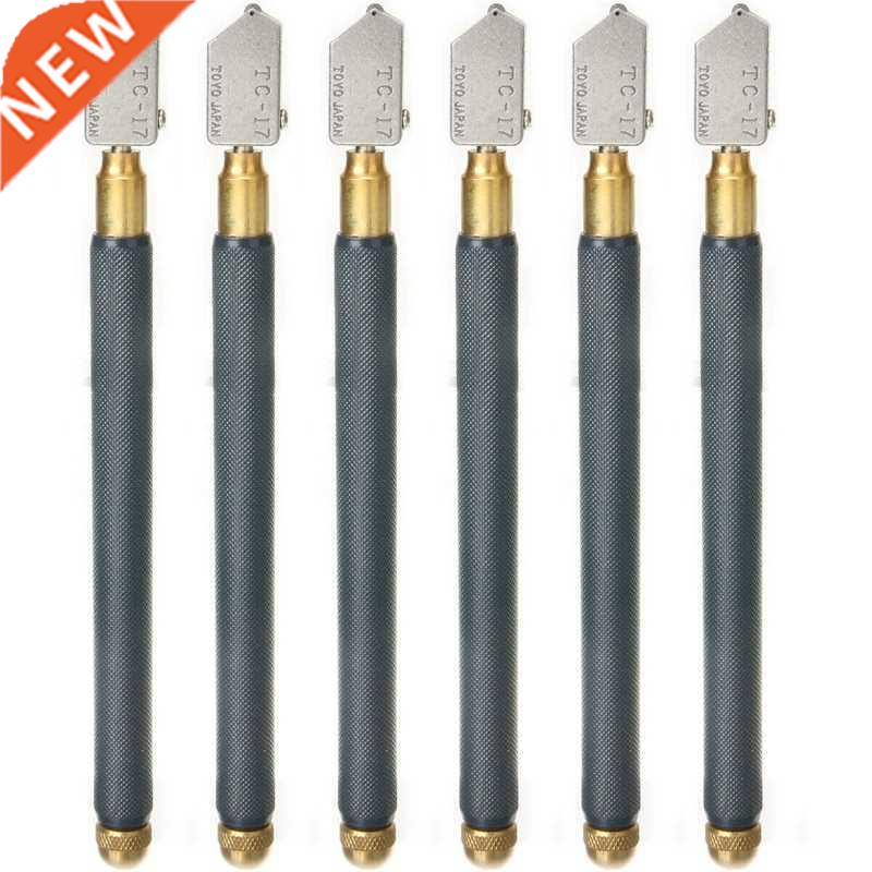 6Pcs TC-17 Oil Glass Cutter Metal Handle Diamond Straight He