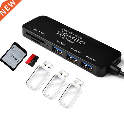 5-in-1 TYPE-C HUB to SD/TF Card Reader 3+2 Multi-Function US
