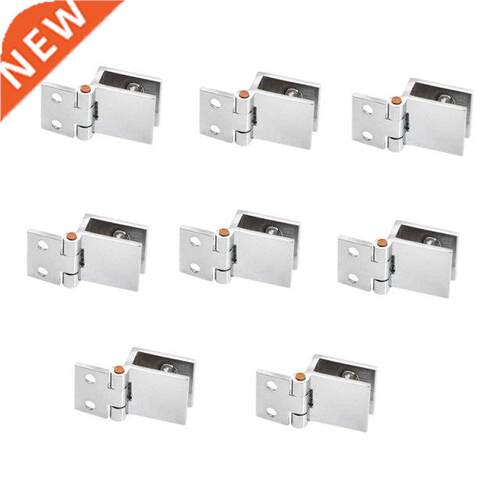 Set of 8 Glass Door Hinges, 5mm-8mm Adjustable Rectangle Cla