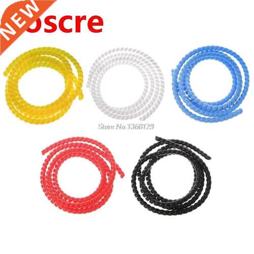 2m 10mm PP Spirl Wrpping Bnds Cble Tidy Wrp Wire Mnge