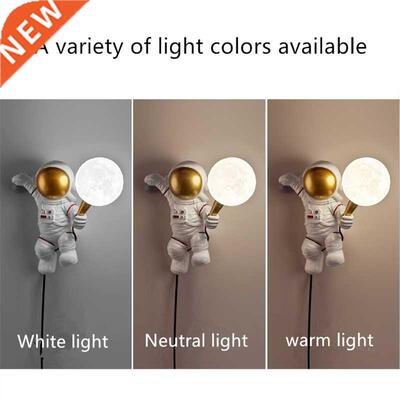 Nordic LED personality astronaut moon children's room wall l