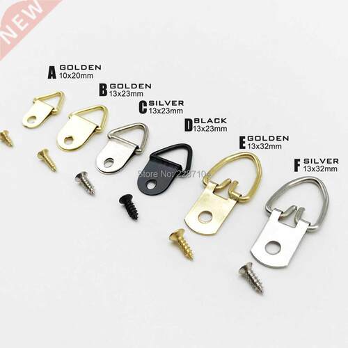 50pcs Golden Silver Black Triangle D-Ring Hanging Oil Painti