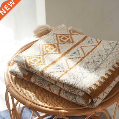 Women Soft Knitted Bohemian Jacquard Camping Home Textile Ac
