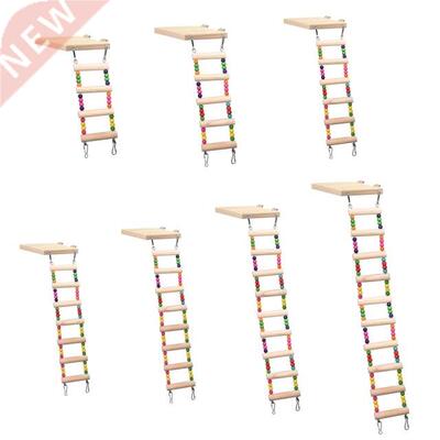 Wooden Parrot Hamster Climbing Ladder Swing Play Toys Set Bi