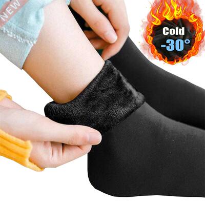 New Velvet Women Winter Warm Thicken Thermal Socks Soft Casu