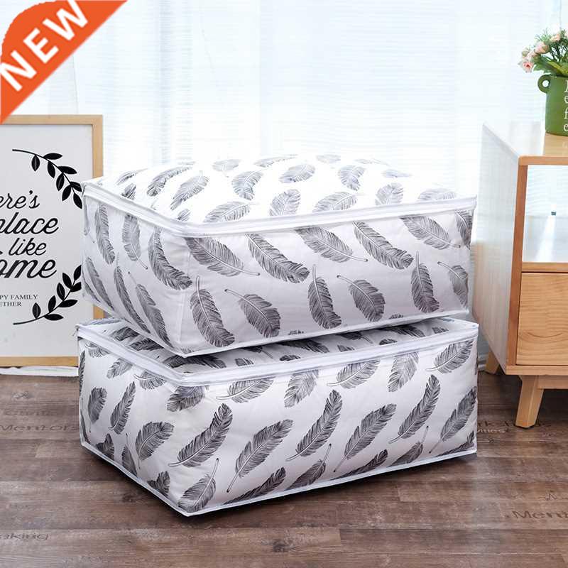 Hot sale Foldable Quilt Storage Bag Feather Print Home