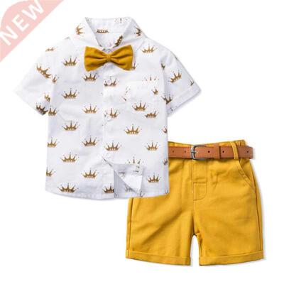 Formal Suits For Kids Boy Fashion 2022 T-Shirt+Shorts Set Bo