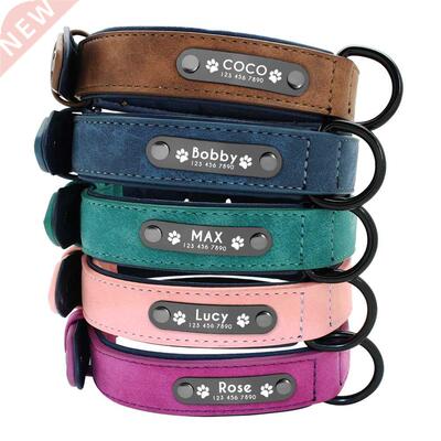 Dog Collars Personalized Custom Leather Dog Collar Name ID T