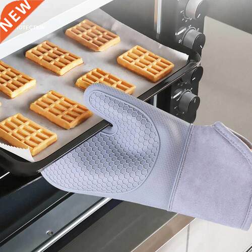 Non-Slip Silicone Oven Mitt Waterproof Heat Resistant Kitche