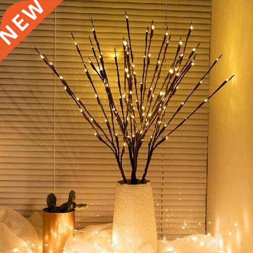 20 Bulbs LED Willow Branch Lights Lamp Natural Tall Vase