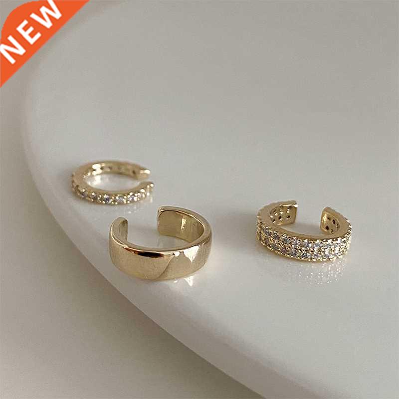 3pcs/Set cate Micro Pave Zircon Cute Clip Earrings Female Bu