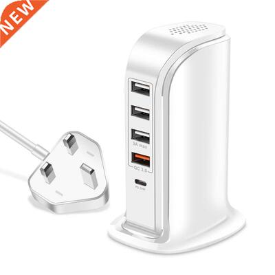 PD20W + QC3.0 5 Ports Type-C Charger HUB Splitter Adapter Un