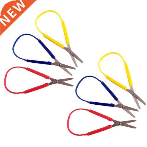 6Pcs Colorful Loop Scissors for Kids Easy Grip Self-Opening