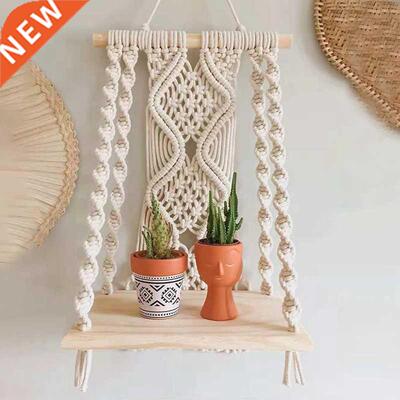 Boho Macrame Wall Hanging Shelf Handmade Woven Tassel Tapest