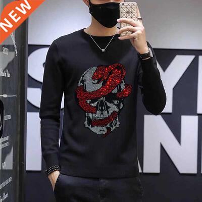 Sweater Men Spring Oversized Hip Hop Suitable For Winter Bla