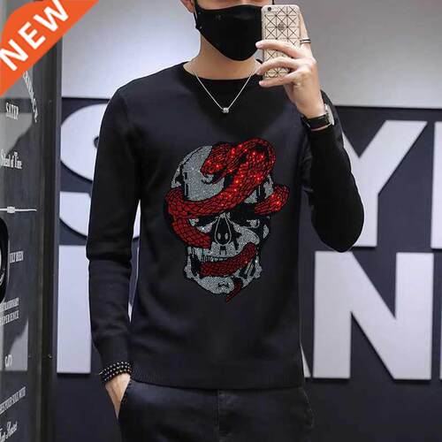 Sweater Men Spring Oversized Hip Hop Suitable For Winter Bla
