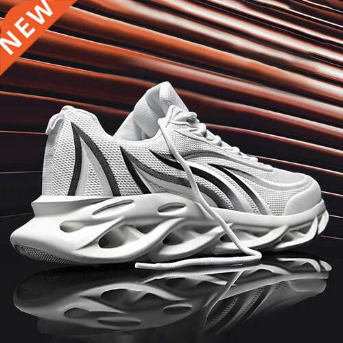 Men's Flame Printed Sports Shoes High-quality Mesh Weave Com