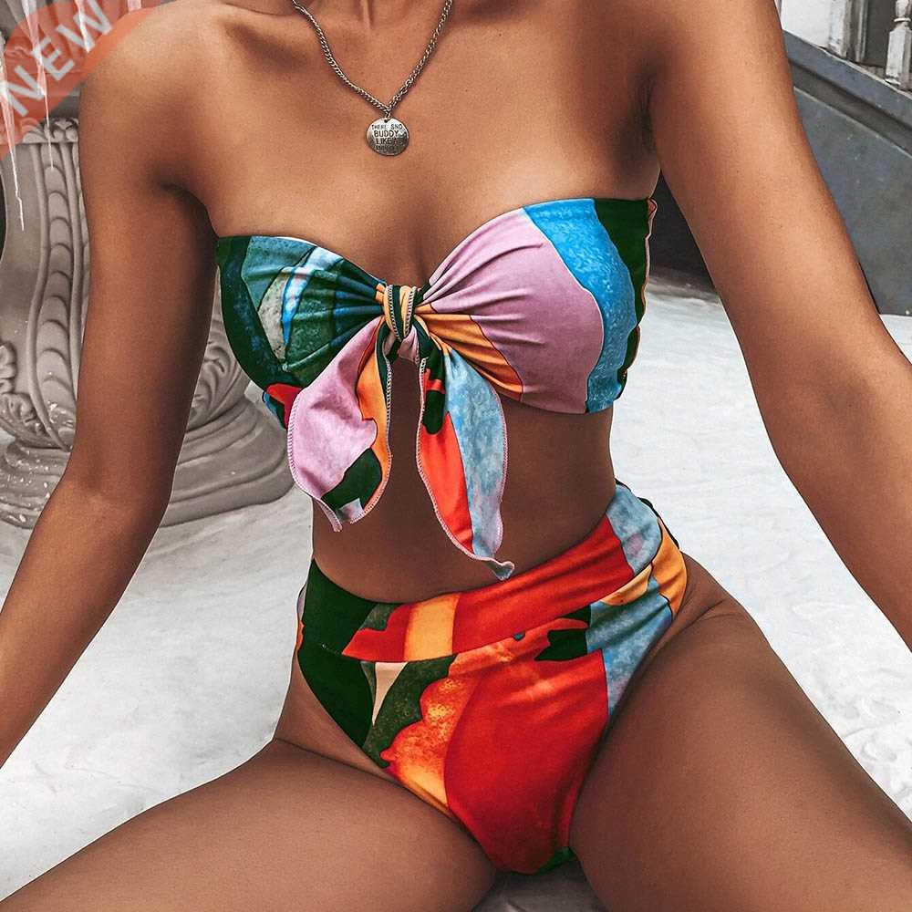 Bandeau Bikini Set 2022 Bathing Suit Women High Waist Swimsu