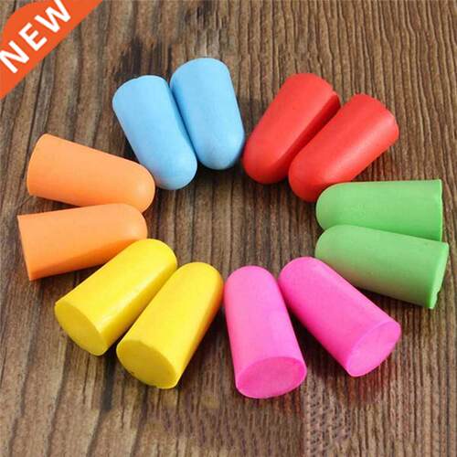 10 Pars Comfort Soft Foam Ear Plugs Tapered Travel Sleep No