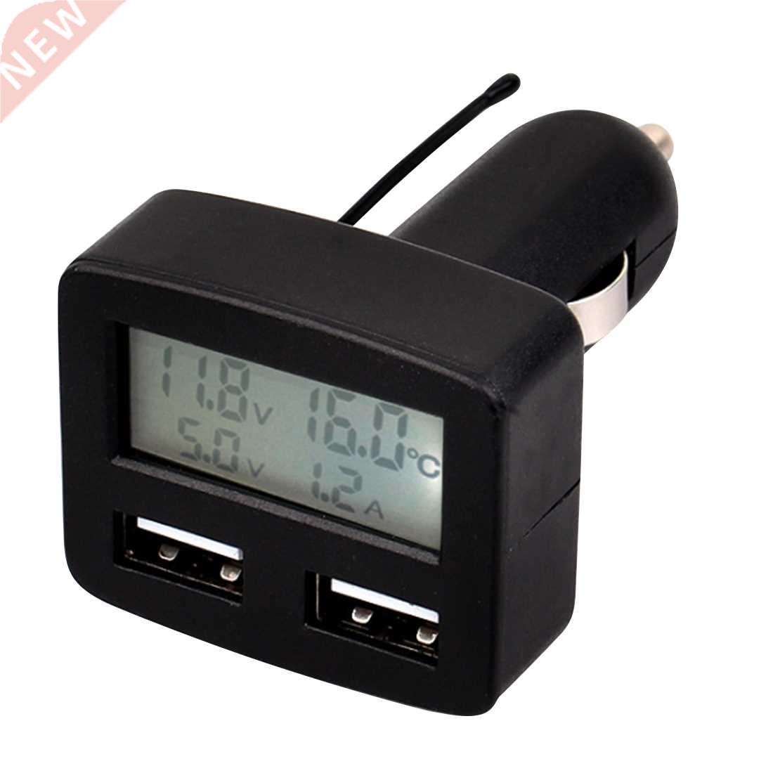5 In 1 Car Voltage Tester USB Car Charger Voltmeter Volt Cur