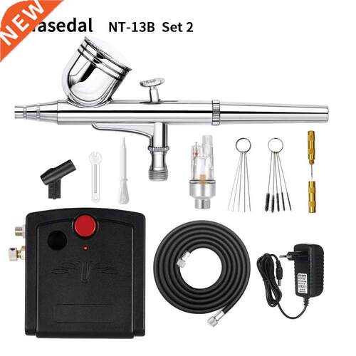 Nasedal Dual-Action Airbrush Compressor Kit Air Brush Paint