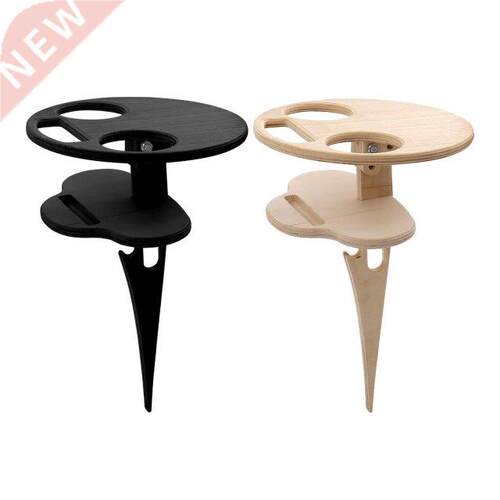 Foldable Picnic Table Glass Rack Garden Furniture Wood Doubl