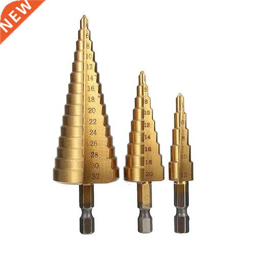 pcs 4-12/20/2mm HSS Titanium Step CoDrill Bit Hex Shank Ho