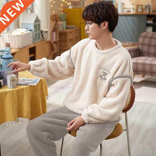 Autumn Winter New Warm Flannel Men's Cartoon Monster Pajama
