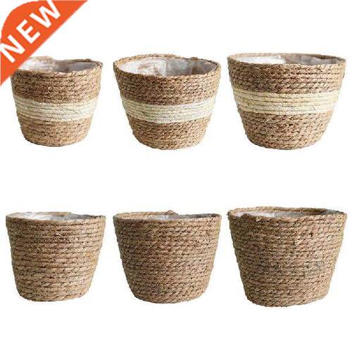Nordc Handmade Straw Storage Basket ndoor Outdoor Flower P
