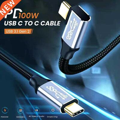 100W USB C 3.1 To Type C Cable Straight To Bend Fast Data Ca