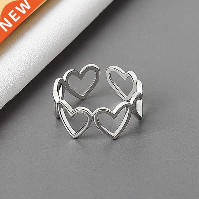 Popular Aesthetic heart hollowout 925 Sterling Silver Ring N