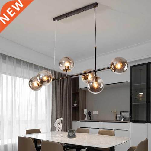 Nordic Art Strip Glass LED Pendant Lights Modern Model Room