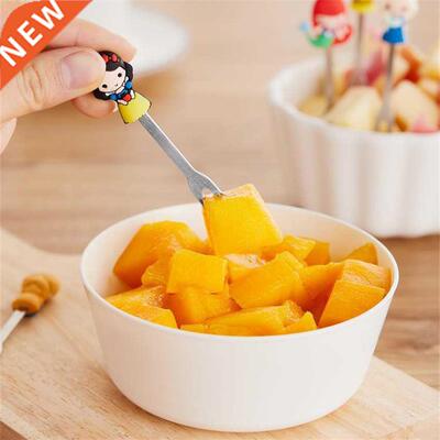 6pcs/Set Cute Cartoon Princess Stainless Steel Dessert Fruit