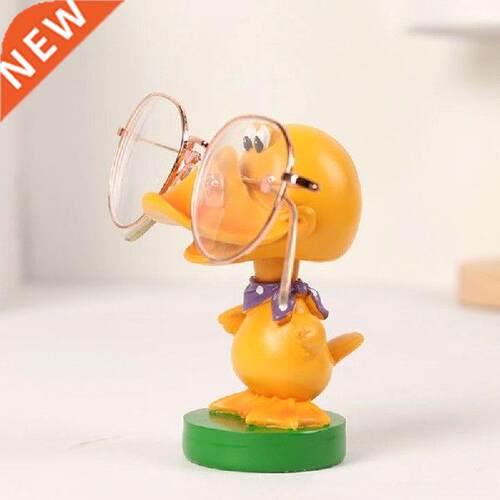 Cute Duck Figurines Glasses Holder Resin Animal Statues