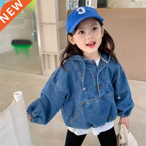 Girls Hooded Jeans Jackets New 2022 Spring Autumn Kids Long