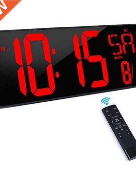 Large Digital Wall Clock With Remote Control,16.5 Inch LED L