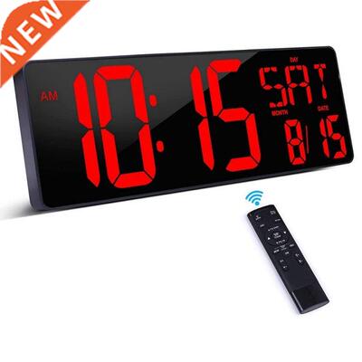 Large Digital Wall Clock With Remote Control,16.5 Inch LED L