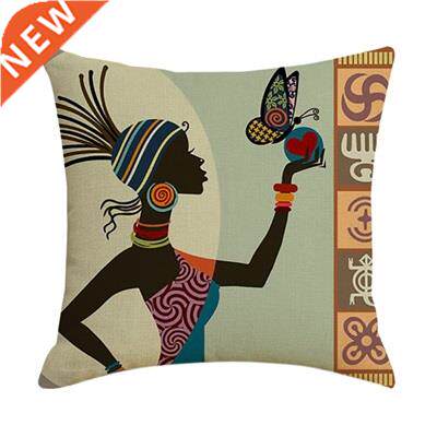 African Nation Living Room Pillow Pattern Home Decor Linen