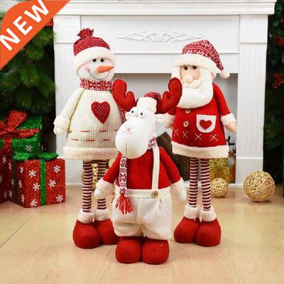 Large Christmas Doll Fabric Retractable Santa Snowman Elk