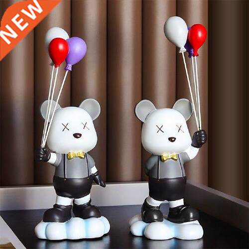 Balloon Bear Figurines For Interior Creative Resin Statue
