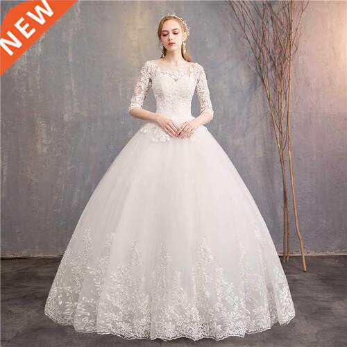Half Sleeve Wedding Dresses 2022 New Luxury Lace Embroidery