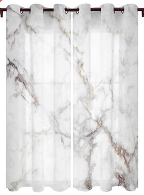 Marble Agate Window Curtains Kitchen Bedroom Drapes Home