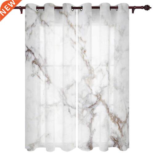 Marble Agate Window Curtains Kitchen Bedroom Drapes Home