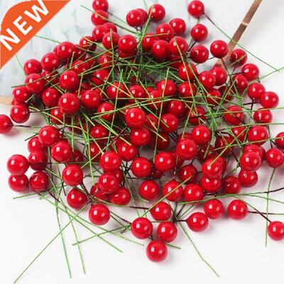 100pcs Artificial Foam Red Holly Cherry Christmas DIY