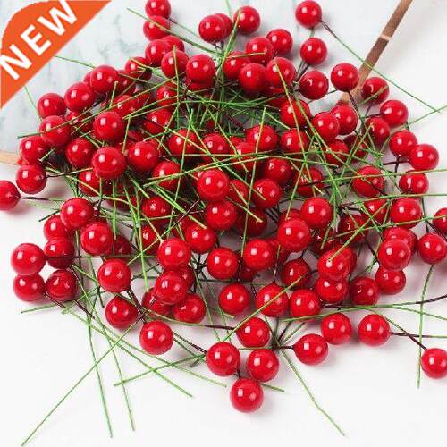 100pcs Artificial Foam Red Holly Cherry Christmas DIY