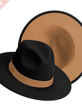 Simple Outside lack inside Cel Patchwork Wide rim Fedora