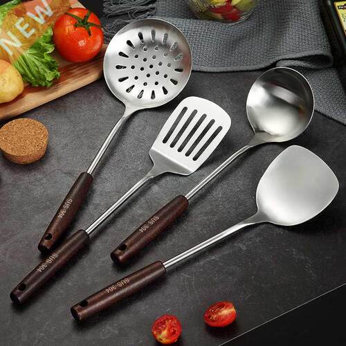 304 Stainless Steel Wooden Handle Spatula Spatula Household
