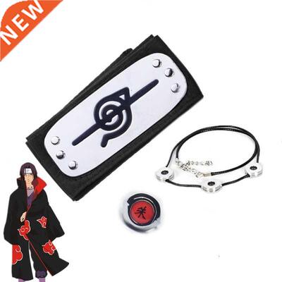 3pcs/set Anime Akatsuki Cosplay Headband Ring Necklace Kunai